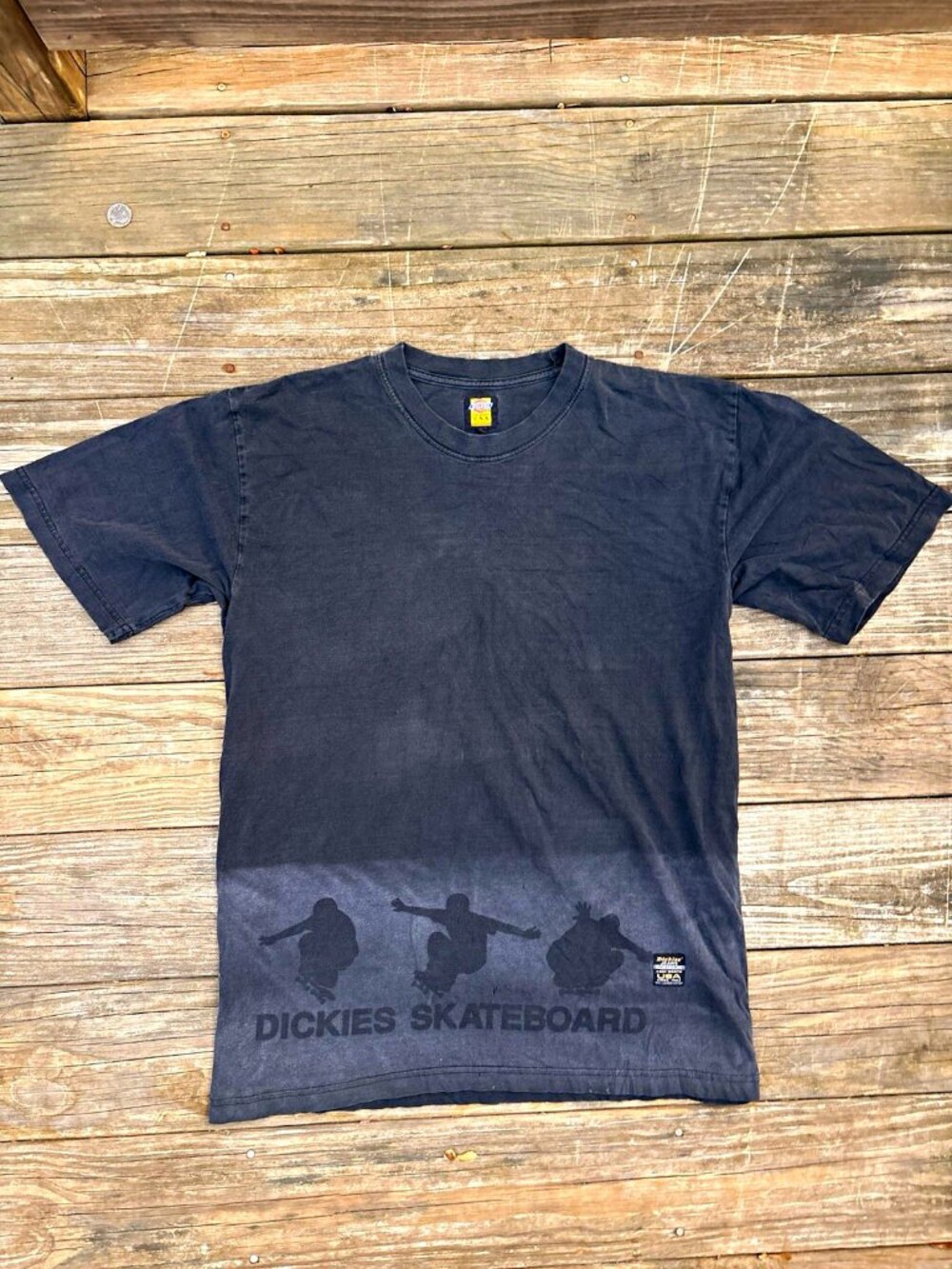 Vintage Y2K Dickies Skateboard T Shirt Faded Distressed Skate Tee Black USA L
